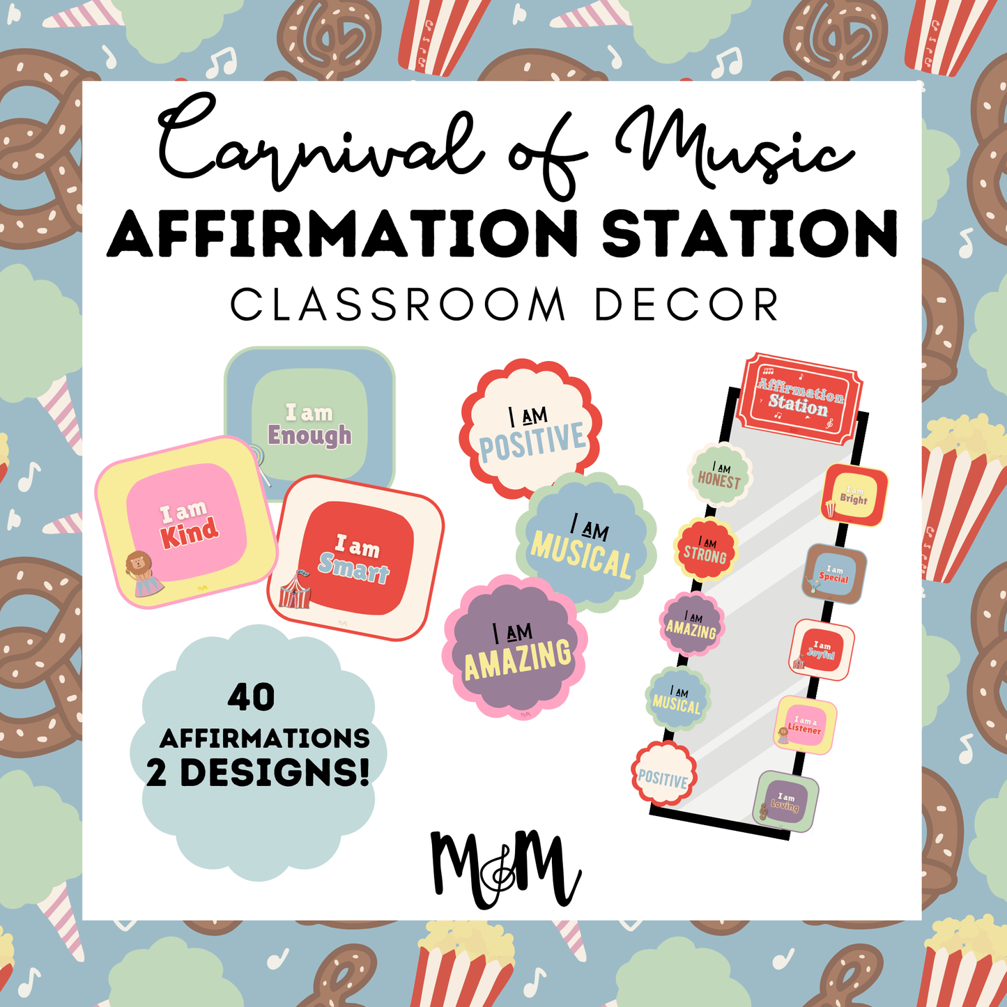 Carnival of Music: Affirmation Station | Music Classroom Decor