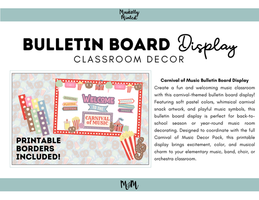 Carnival of Music: Bulletin Board Display | Music Classroom Decor