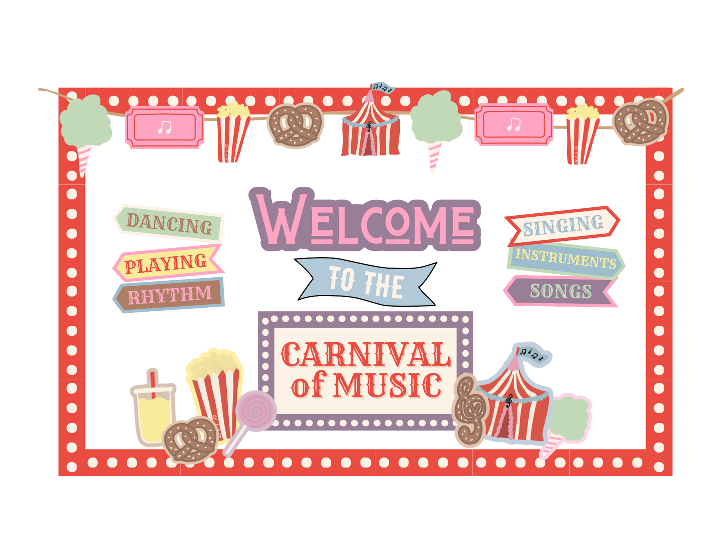 Carnival of Music: Bulletin Board Display | Music Classroom Decor