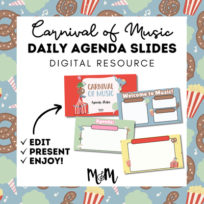 Carnival of Music: Daily Agenda Slides | Music Classroom Digital Resource
