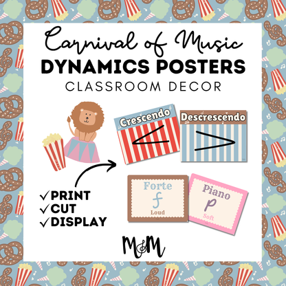 Carnival of Music: Dynamics Posters | Music Classroom Decor