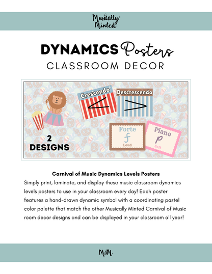 Carnival of Music: Dynamics Posters | Music Classroom Decor