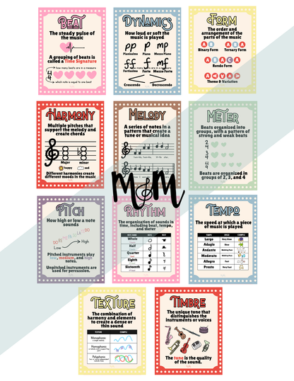 Carnival of Music: Elements of Music Posters | Printable Music Classroom Decor