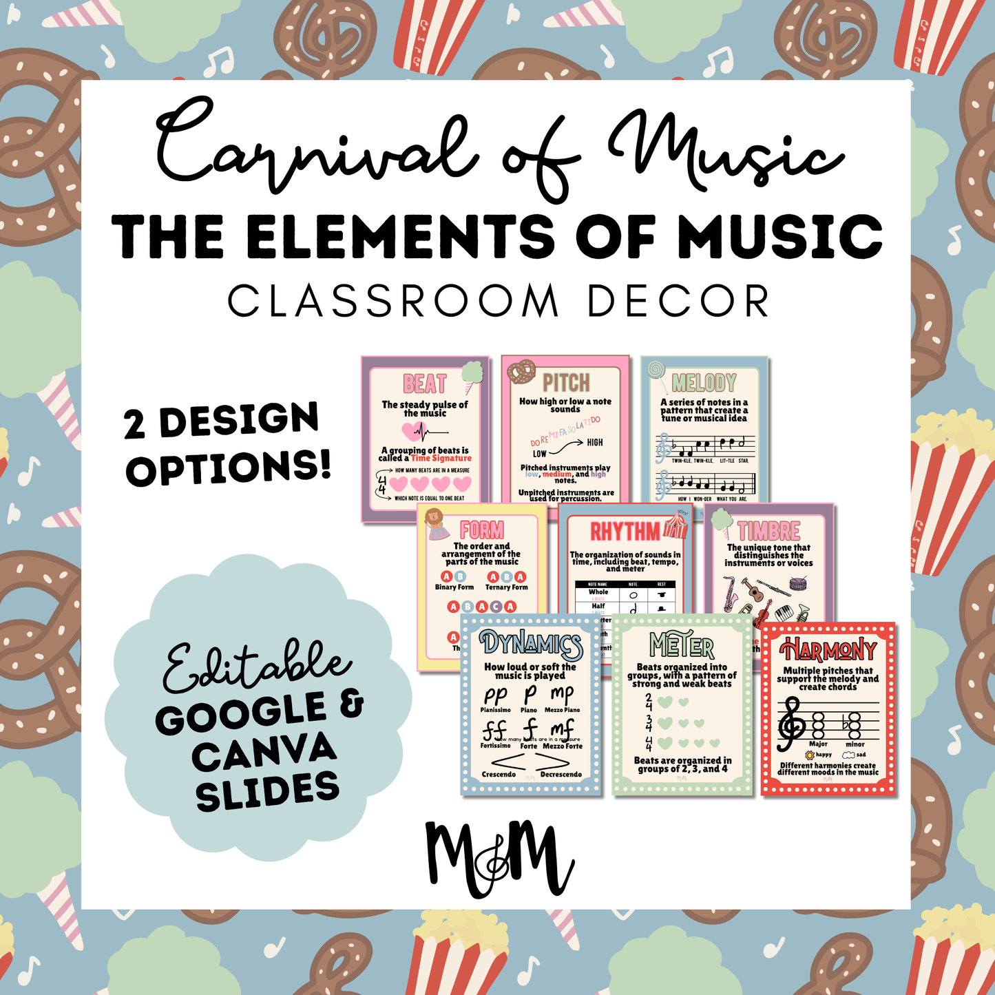 Carnival of Music: Elements of Music Posters | Printable Music Classroom Decor