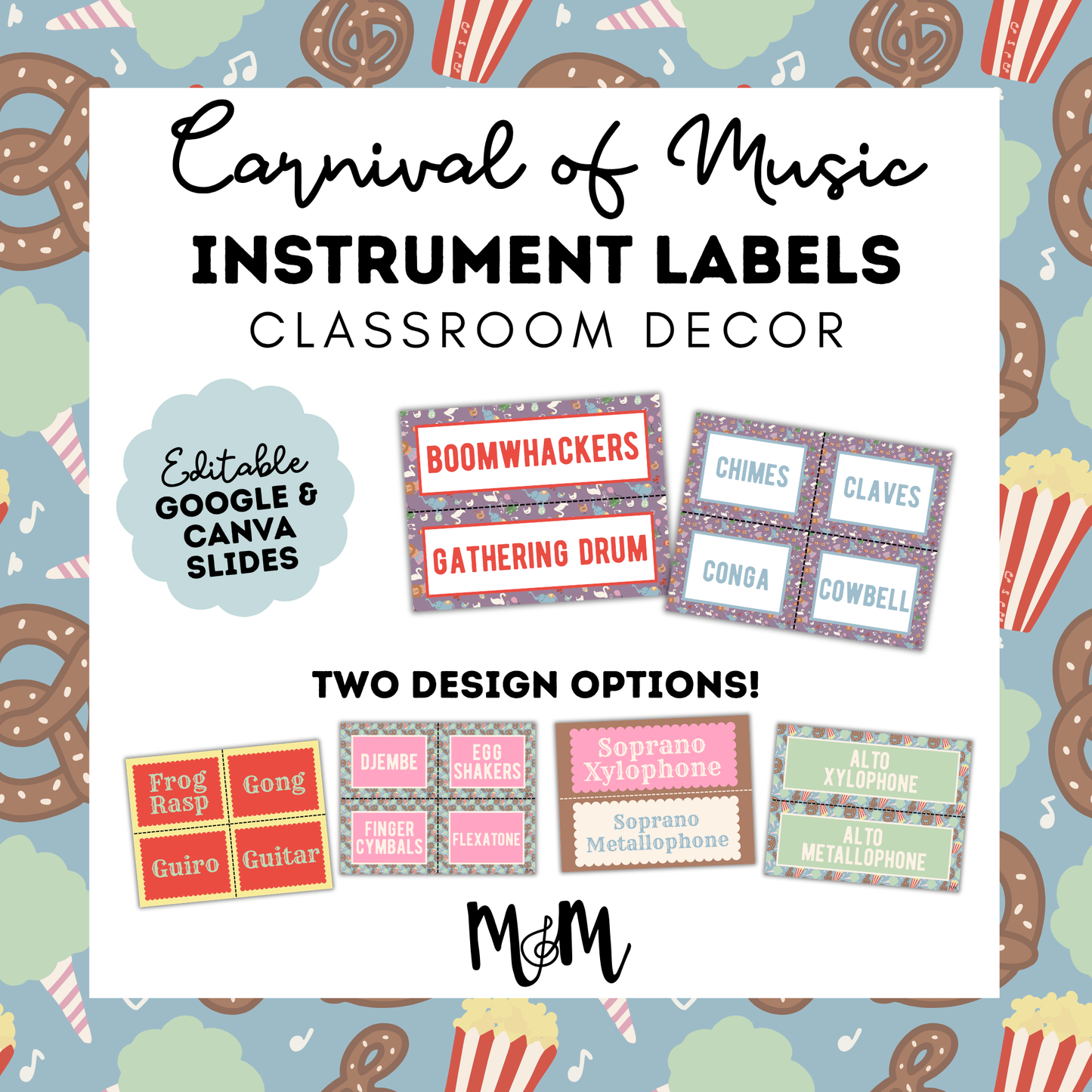 Carnival of Music: Instrument Labels | Music Classroom Decor