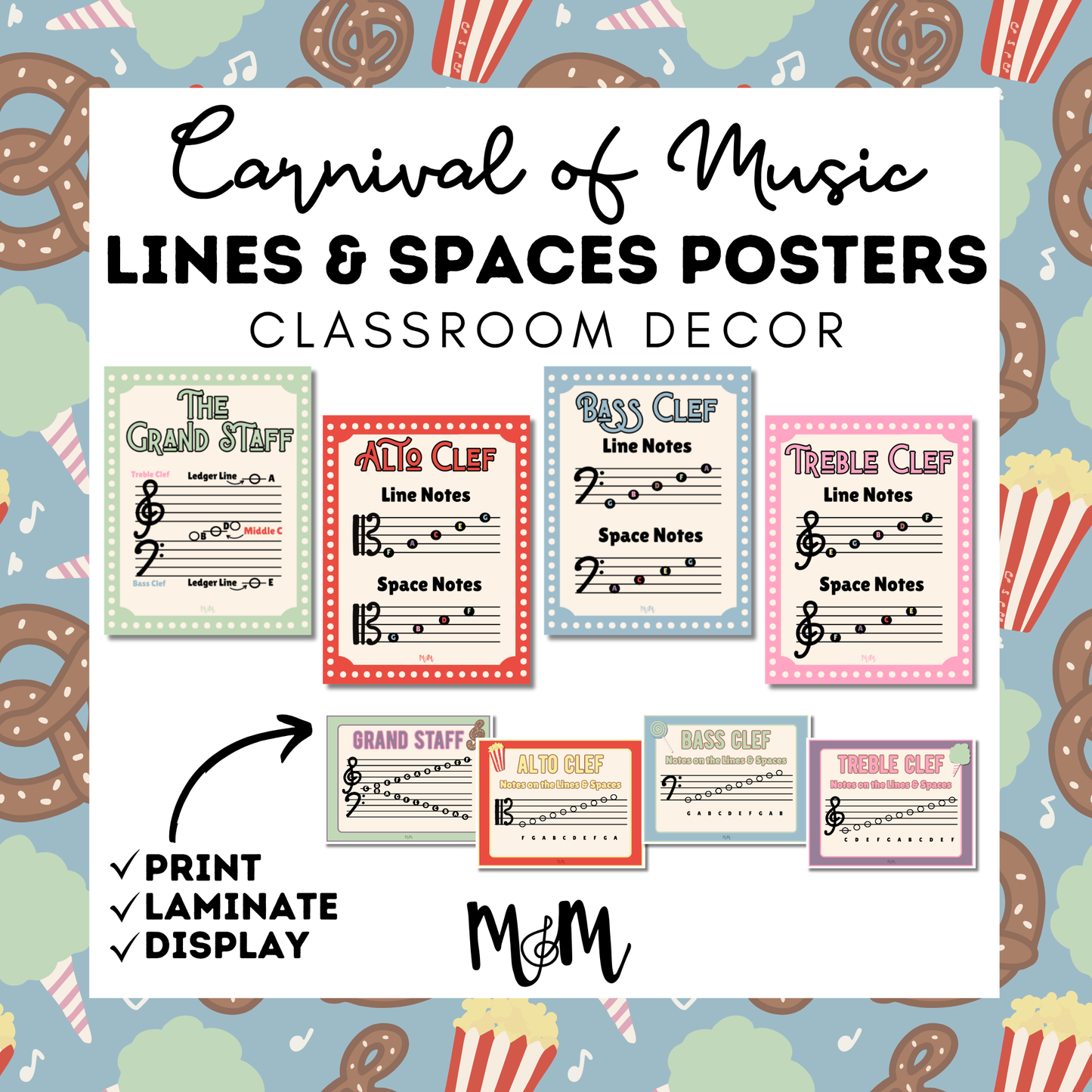 Carnival of Music: Lines & Spaces Posters | Music Classroom Decor