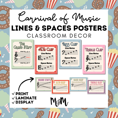 Carnival of Music: Lines & Spaces Posters | Music Classroom Decor