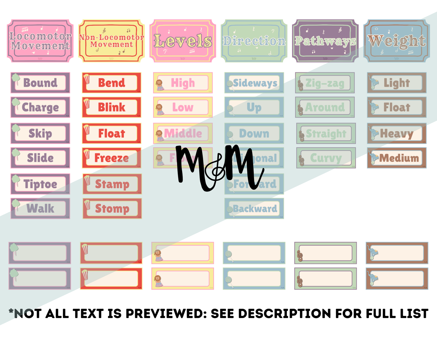 Carnival of Music: Movement Word Wall | Music Classroom Decor