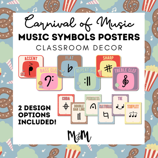 Carnival of Music: Music Symbol Posters | Music Classroom Decor