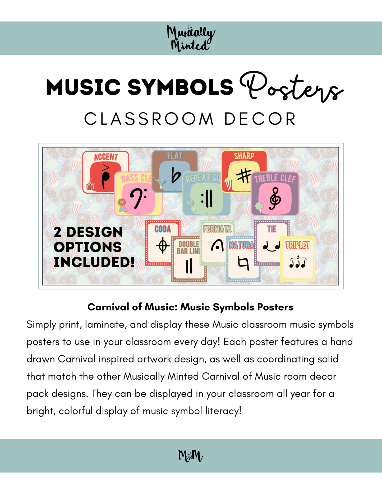 Carnival of Music: Music Symbol Posters | Music Classroom Decor