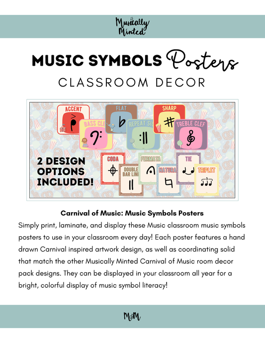 Carnival of Music: Music Symbol Posters | Music Classroom Decor