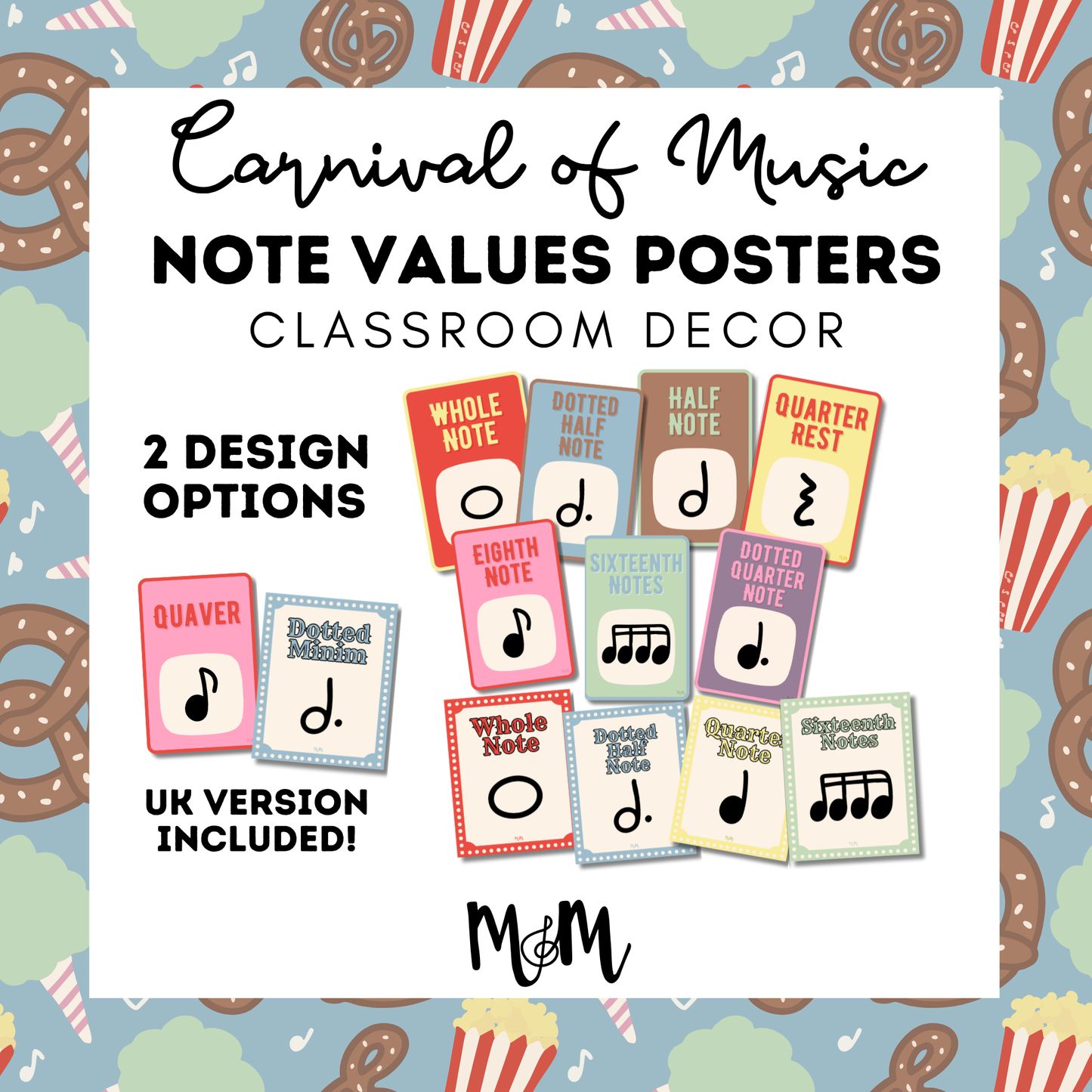 Carnival of Music: Note Values Posters | Music Classroom Decor