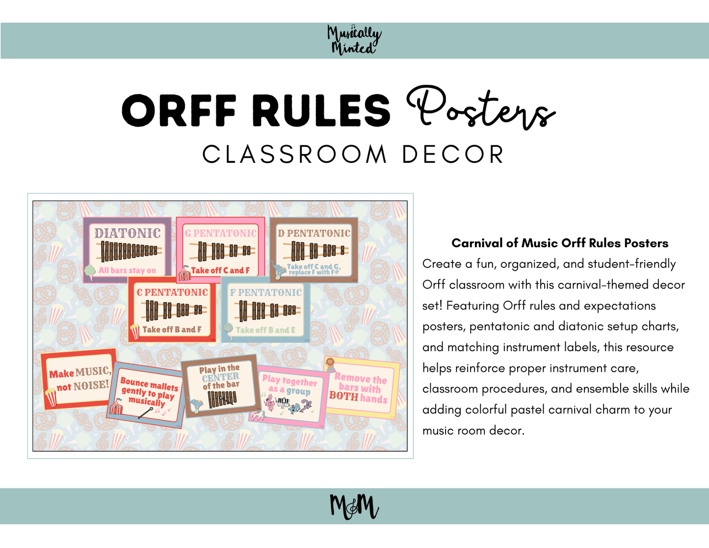 Carnival of Music: Orff Rules & Expectations Posters | Music Room Decor