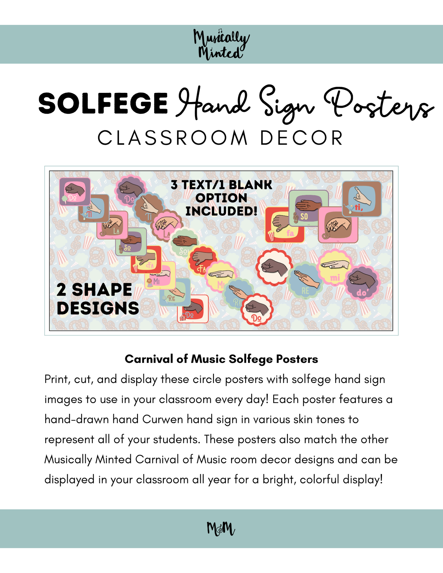 Carnival of Music: Solfege Hand Sign Posters | Music Classroom Decor