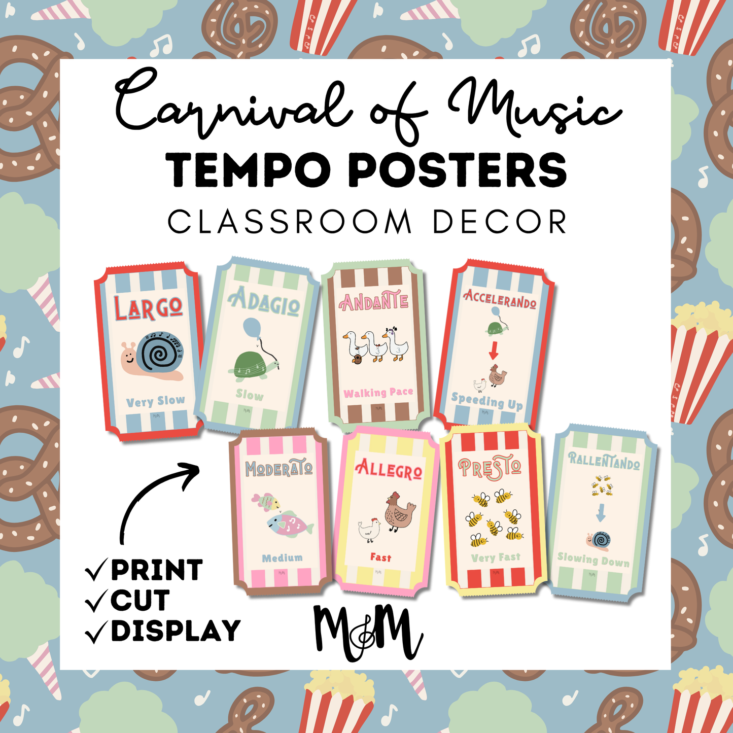 Carnival of Music: Tempo Posters | Music Classroom Decor