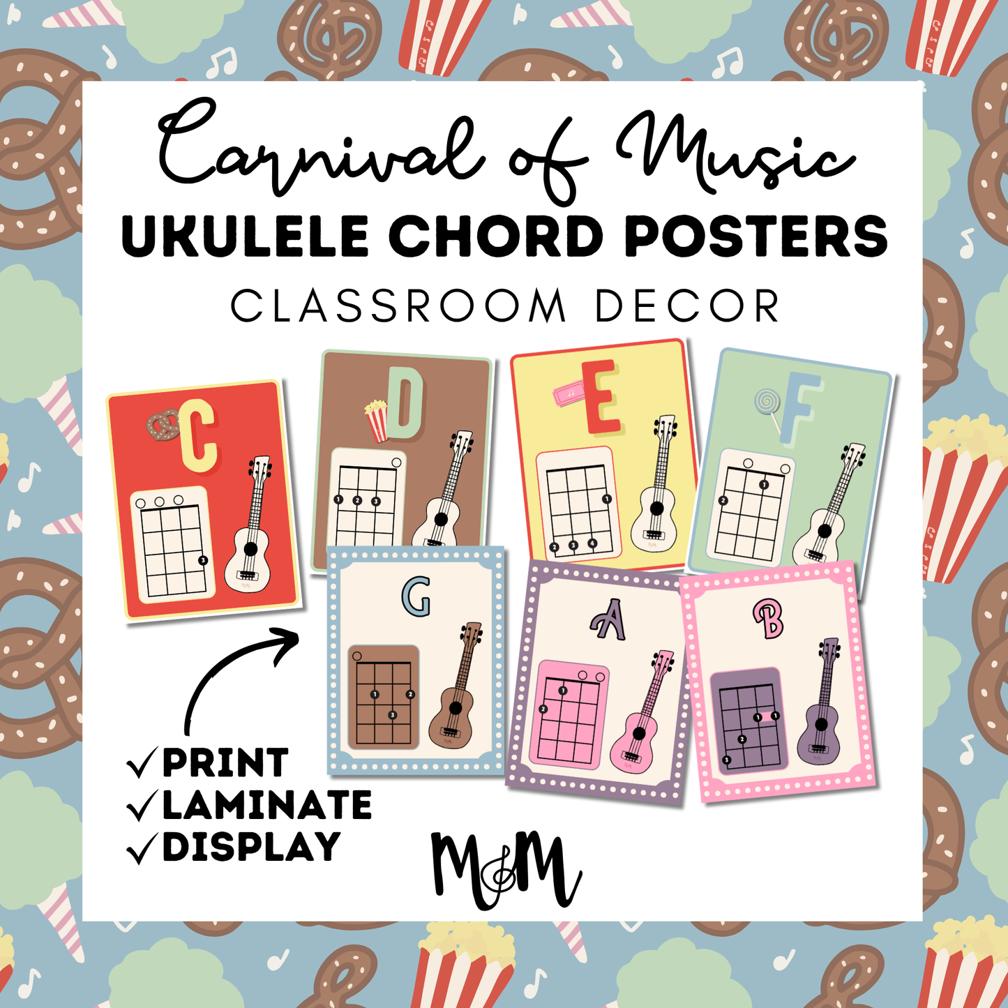 Carnival of Music: Ukulele Chord Posters | Music Classroom Decor