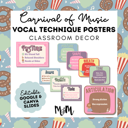 Carnival of Music: Vocal Technique Posters | Music Classroom Decor