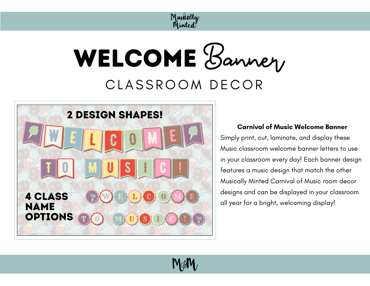 Carnival of Music: Welcome Banner | Music Classroom Decor