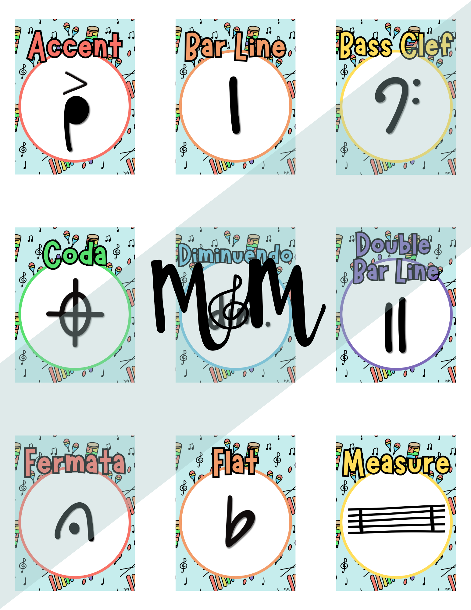 Elementary Instruments: Music Symbols Posters DIGITAL DOWNLOAD ...