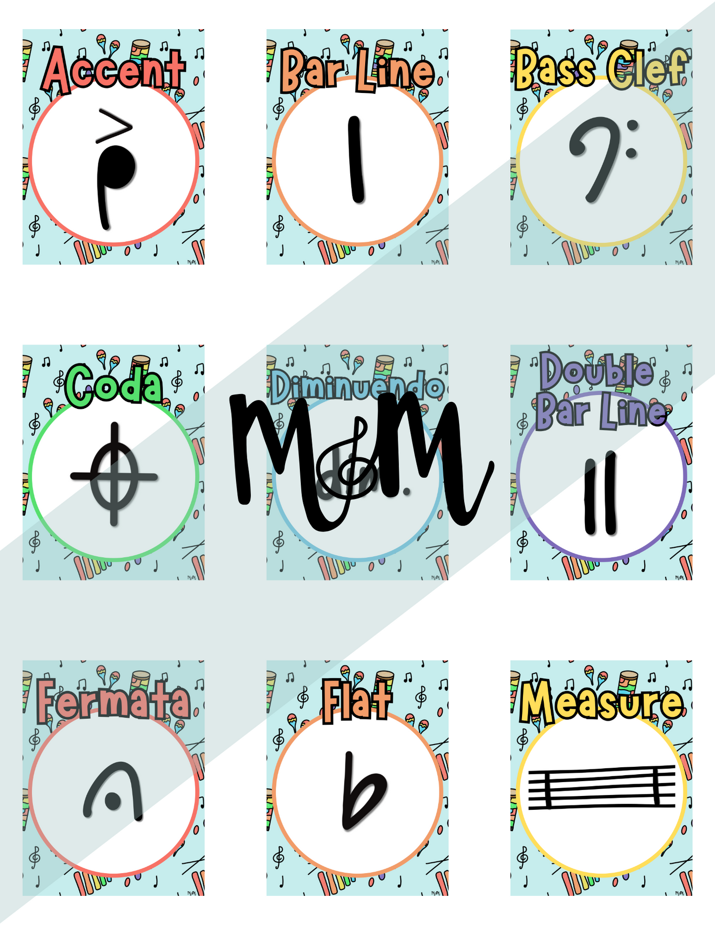 Elementary Instruments: Music Symbols Posters DIGITAL DOWNLOAD