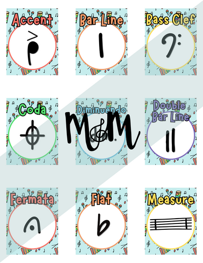 Elementary Instruments: Music Symbols Posters DIGITAL DOWNLOAD