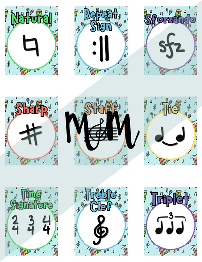 Elementary Instruments: Music Symbols Posters DIGITAL DOWNLOAD