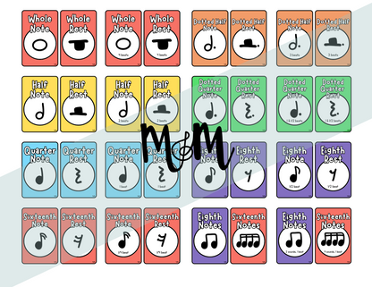 Elementary Instruments: Note Values Posters DIGITAL DOWNLOAD