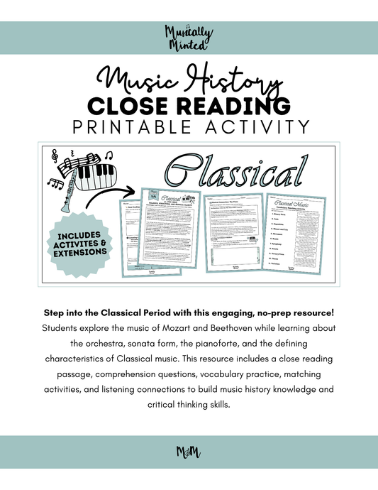 The Classical Period | Music Class Listening Activity & Music Extension | Unit | DIGITAL DOWNLOAD