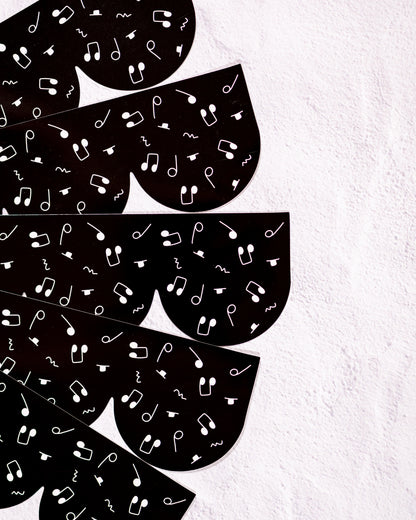 Black + White Music Note Bulletin Board Border