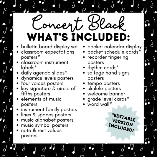 Concert Black COMPLETE Decor Bundle DIGITAL DOWNLOAD