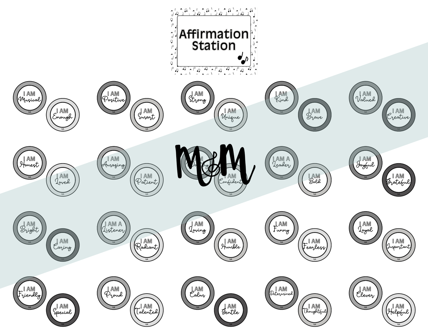 Concert Black: Affirmation Station | Music Classroom Decor