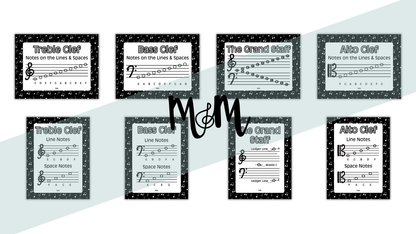 Concert Black: Lines & Spaces Posters DIGITAL DOWNLOAD