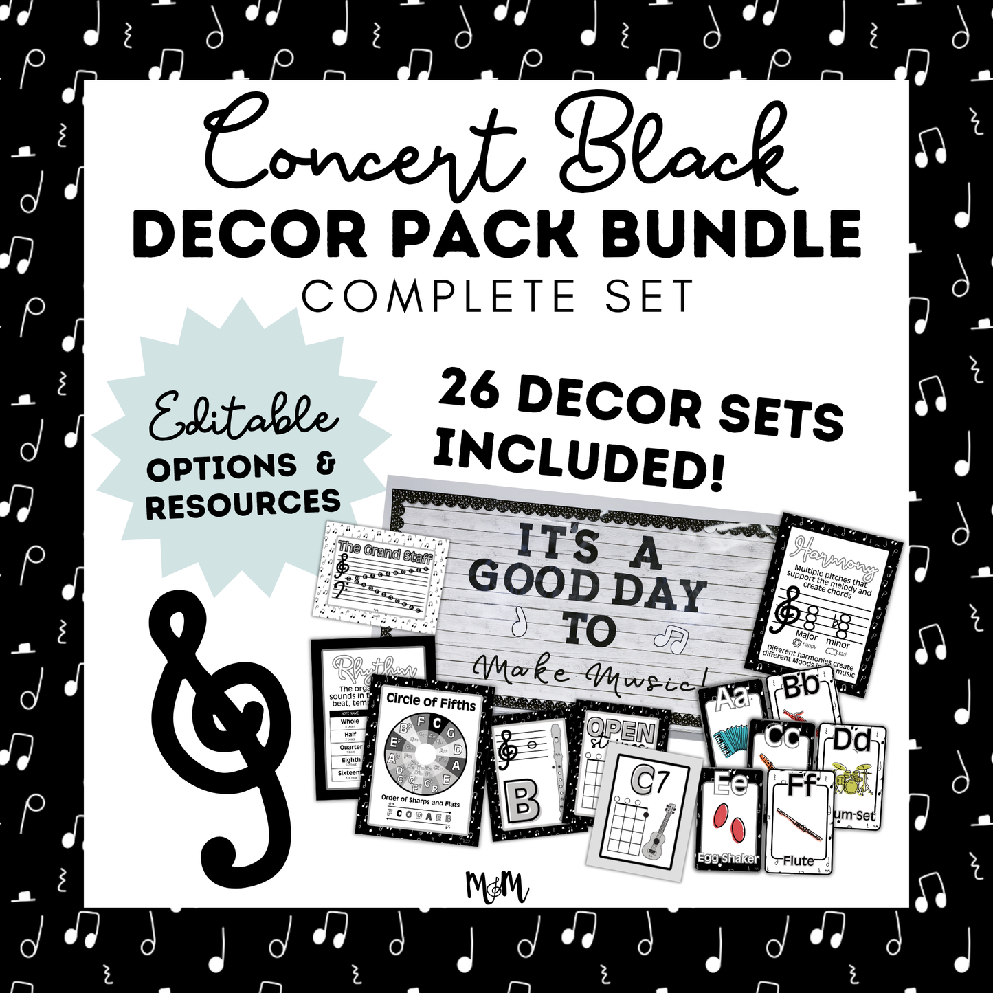 Concert Black COMPLETE Decor Bundle DIGITAL DOWNLOAD