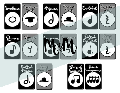 Concert Black: UK Note Values Posters | UK Music Terms | Music Classroom Decor