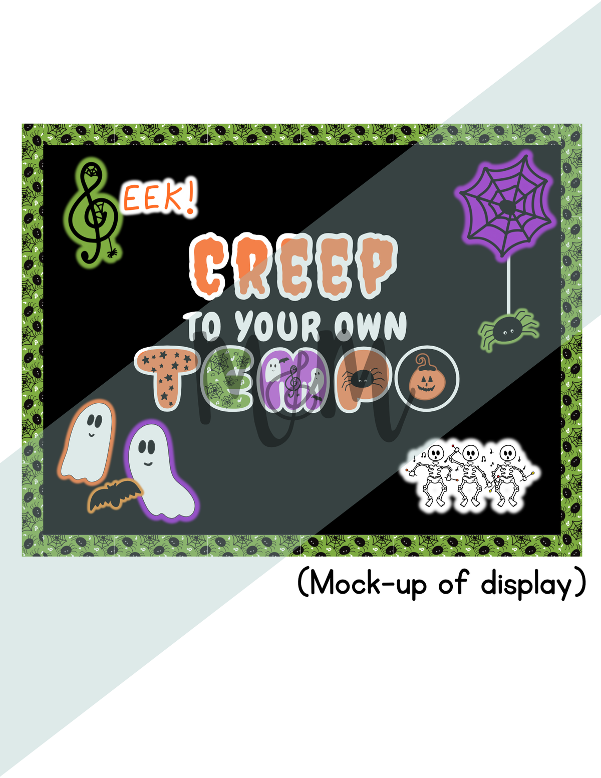 Creep to Your Own Tempo Bulletin Board Set | Halloween Music Classroom Decor |  DIGITAL DOWNLOAD