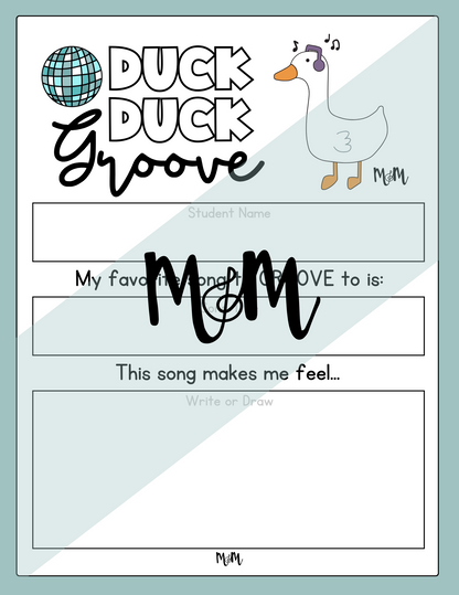 Silly Goose Trio: Duck Duck Groove Interactive Bulletin Board & Activity DIGITAL DOWNLOAD