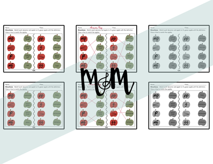 Dynamic Apple Orchard Matching Worksheet | Music Class Activity DIGITAL DOWNLOAD