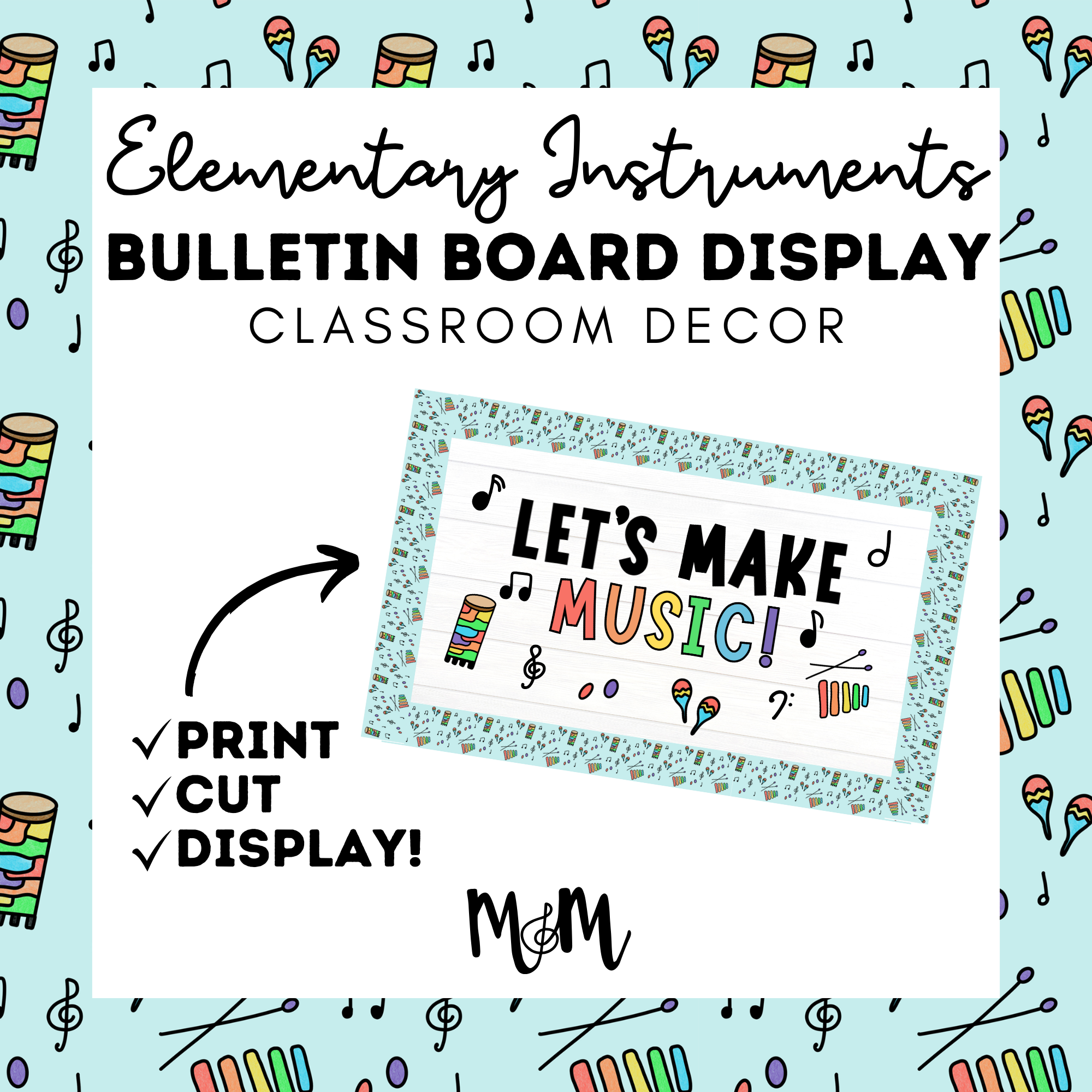 Elementary Instruments: Bulletin Board DIGITAL DOWNLOAD – Musically Minted