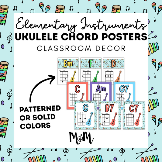 Elementary Instruments: Ukulele Chord Posters DIGITAL DOWNLOAD
