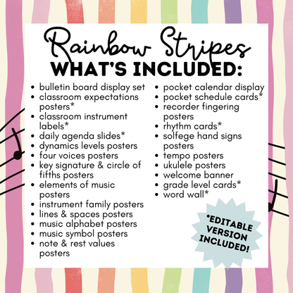 Rainbow Stripes COMPLETE Decor Bundle *DIGITAL DOWNLOAD*
