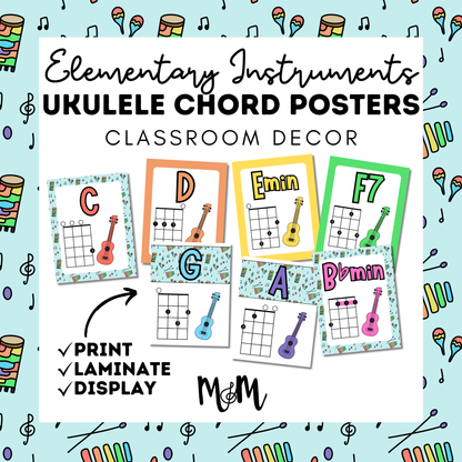Elementary Instruments: Ukulele Chord Posters DIGITAL DOWNLOAD