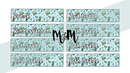 Elementary Instruments: Grade Level Labels DIGITAL DOWNLOAD