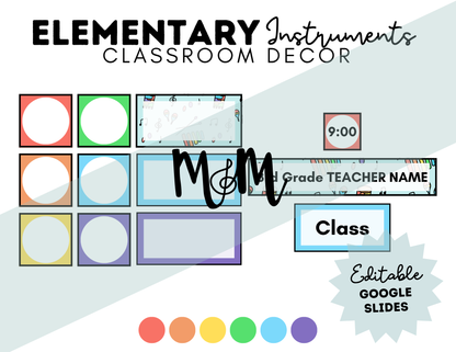 Elementary Instruments: Pocket Chart Schedule Cards DIGITAL DOWNLOAD