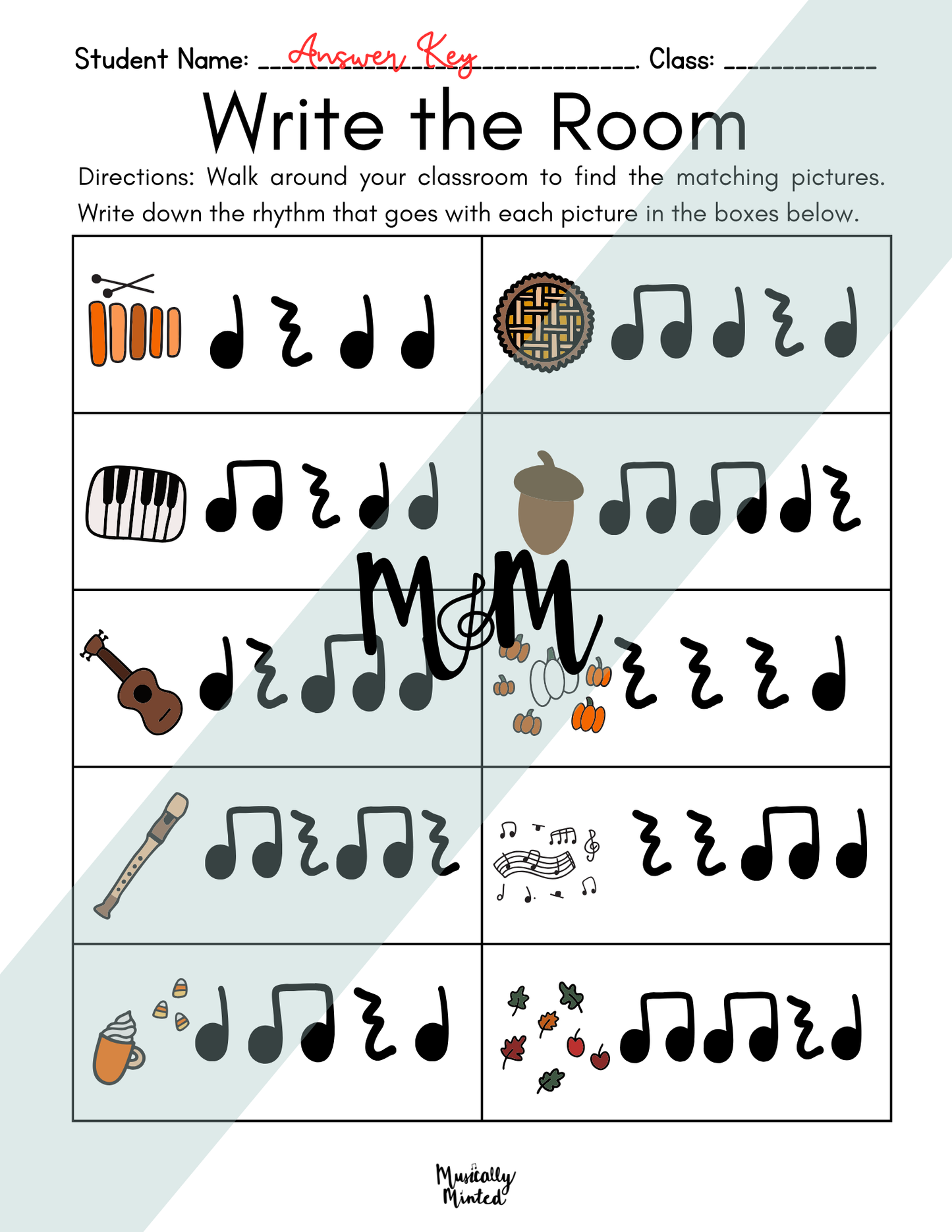 Fall Faves Write the Room | Rhythm Level 1 | Write the Room Rhythm Activity DIGITAL DOWNLOAD