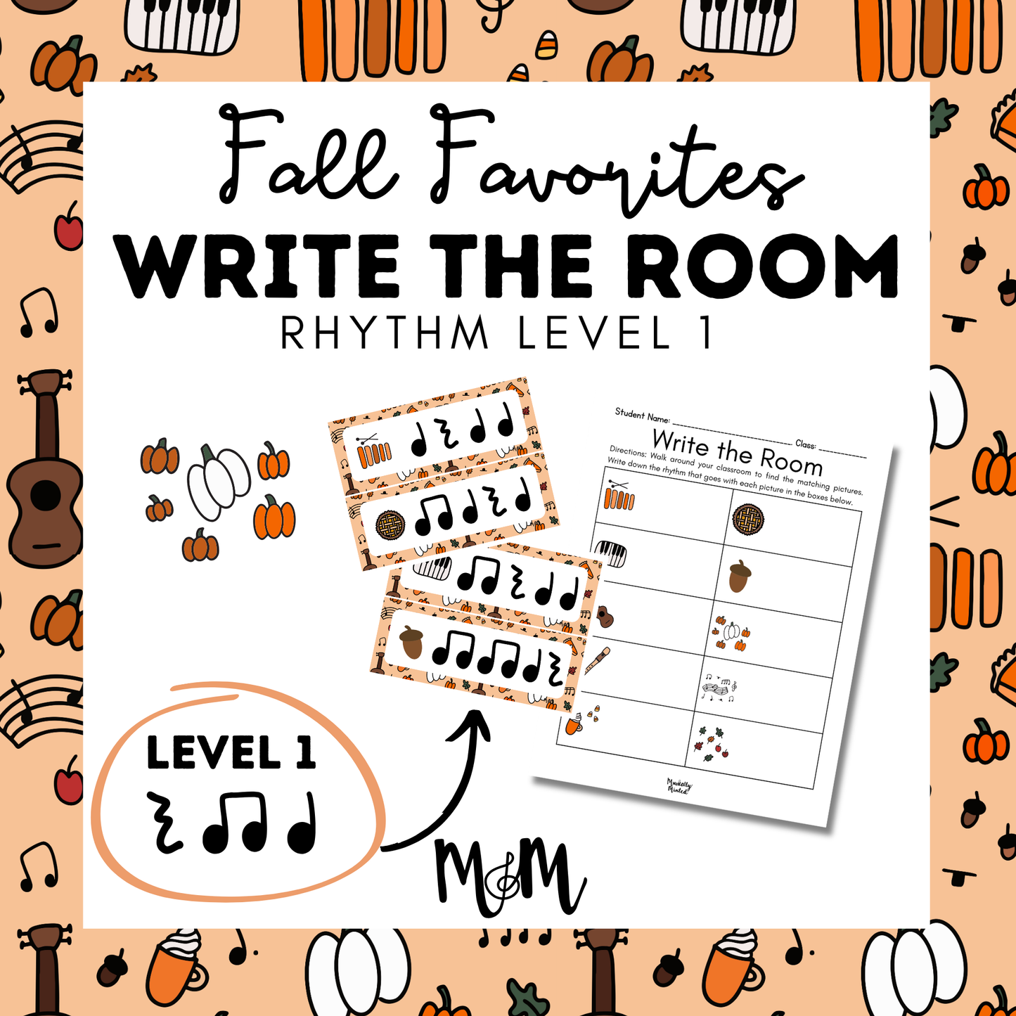 Fall Faves Write the Room | Rhythm Level 1 | Write the Room Rhythm Activity DIGITAL DOWNLOAD