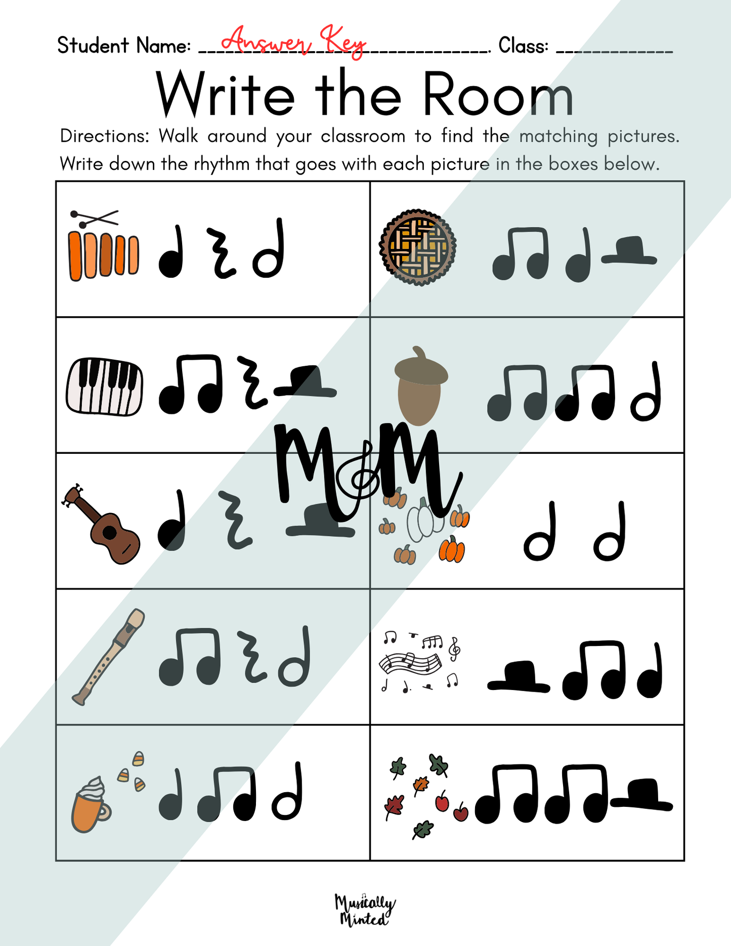 Fall Faves Write the Room | Rhythm Level 2 | Write the Room Rhythm Activity DIGITAL DOWNLOAD