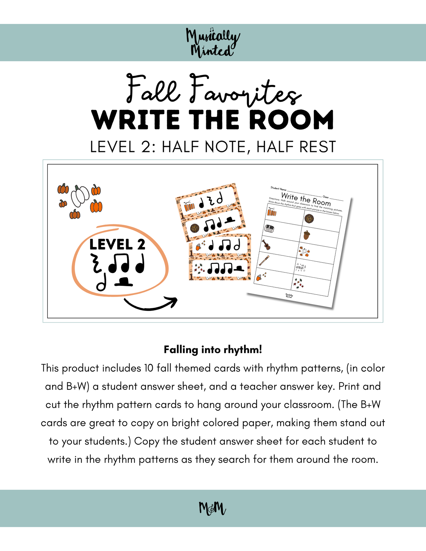 Fall Faves Write the Room | Rhythm Level 2 | Write the Room Rhythm Activity DIGITAL DOWNLOAD