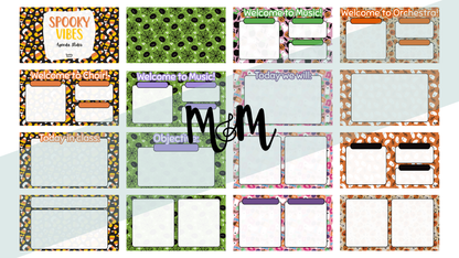 Halloween Theme Daily Agenda Slides | Editable Google Slides | Spooky Vibes DIGITAL DOWNLOAD