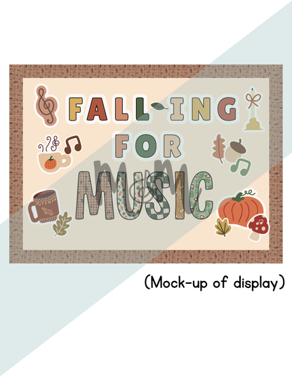 Fall-ing for Music Bulletin Board Display Set | Fall Music Classroom Decor DIGITAL DOWNLOAD