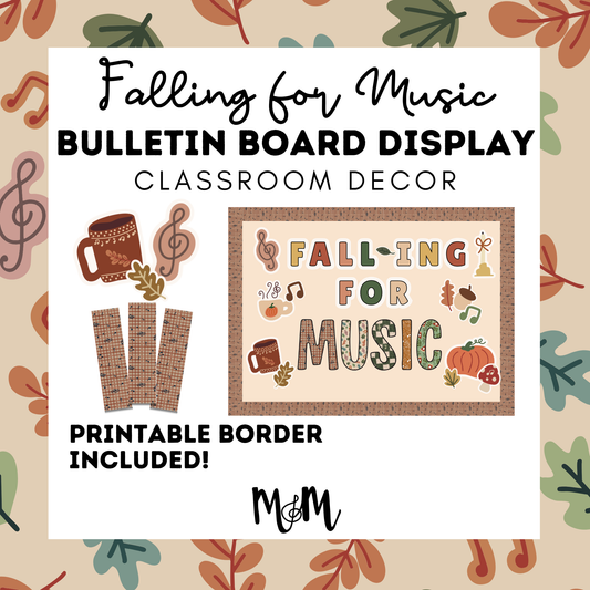 Fall-ing for Music Bulletin Board Display Set | Fall Music Classroom Decor DIGITAL DOWNLOAD